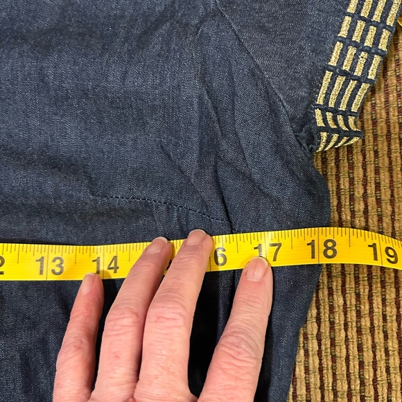 50. Dana Buchman - Denim Dress with Gold Detail- Size 8 - Picture 7 of 7